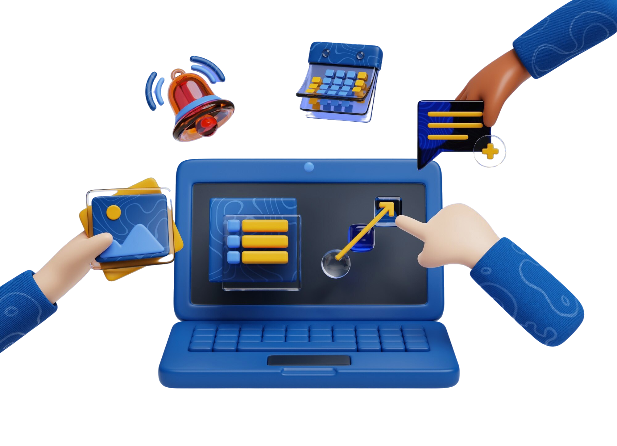 interface with hands sales background