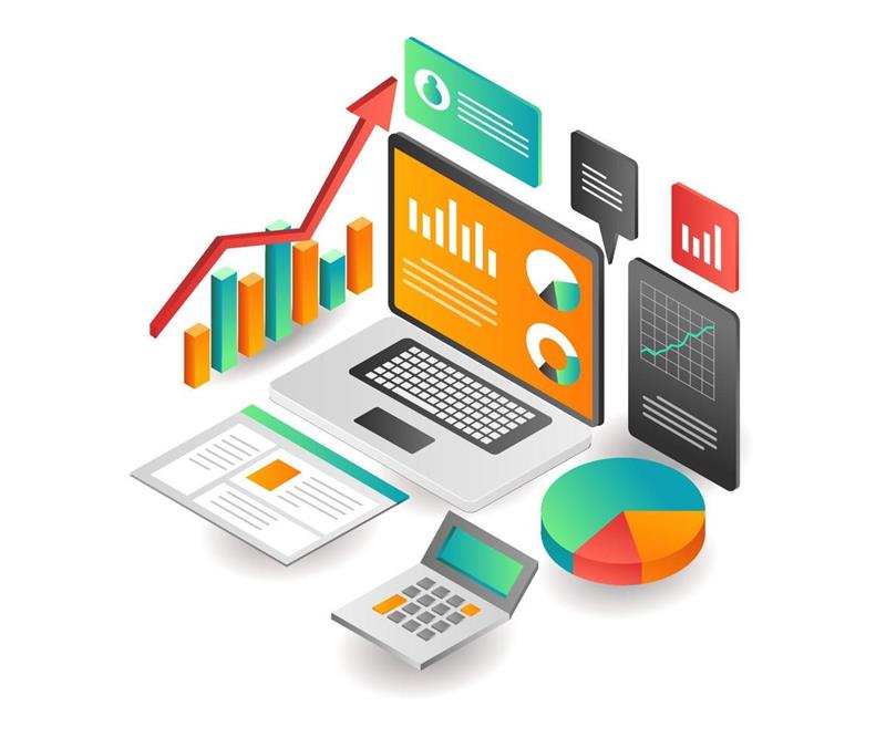illustration-isometric-concept-data-analysis-of-investment-business-company-free-vector